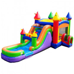 Rainbow Mega Castle Water Slide